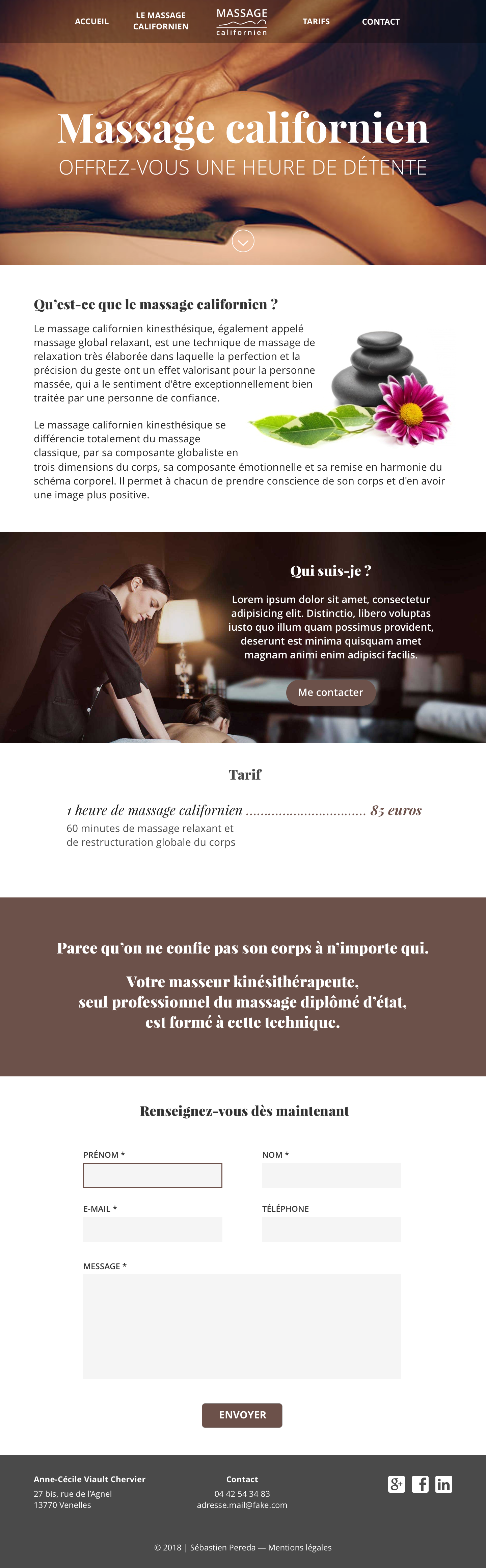 Charte graphique massage californien